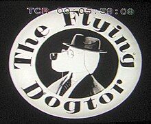 The Flying Dogtor logo – The Great Dogtor Dane appears inside a hollowed out circle adorned with the title