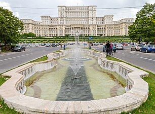 Palace of Parliament, Bucharest, started in 1984, by Anca Petrescu[126]