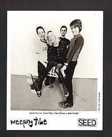 Weeping Tile, 1996. L-R: Sarah Harmer, Mary Harmer, Cam Giroux and Luther Wright.