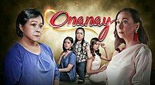 An image of Nora Aunor, Mikee Quintos, Jo Berry, Kate Valdez and Cherie Gil, over a gold background. The series title is displayed on the upper center of the image.