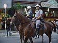 São Paulo State Military Police (PMESP) Mounted Police officers in São Paulo, Brazil.