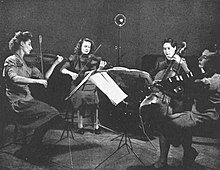 Olive Zorian playing in the Zorian Quartet