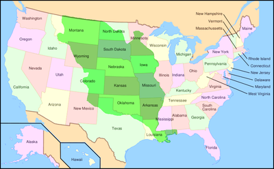 Purchase overlaying current U.S. state boundaries within the U.S.