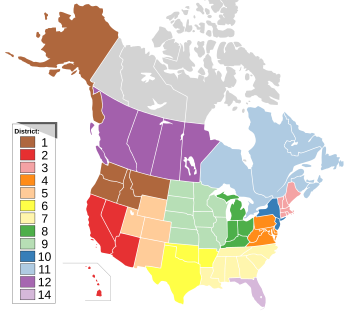 IATSE district color map