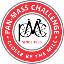 Event logo, which is a bike with the tires spelling out, sort of, P M C