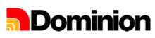 Dominion logo formerly used in Newfoundland and Labrador, consisting of the Loblaws "L" logo rotated 180 degrees and the word "Dominion" in sans-serif Loblaws-style type