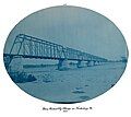 Iowa Central R'y Bridge at Keithsburg, Ill., 1889: cyanotype No. 204 from Mackenzie album