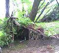 Photo of a Bivouac shelter a friend and I built at an outdoor rave.