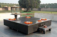 The Raj Ghat, where Mahatma Gandhi was cremated.