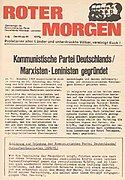 Roter Morgen issue announcing the formation of the Communist Party of Germany/Marxist–Leninist in West Germany