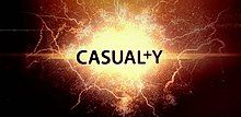 Black text that reads: "Casualty", with the T stylised as an addition sign