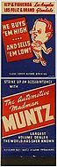 An example of a matchbook ad for Muntz car lots in the 1950s