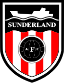 Sunderland's club badge, originally using a blue background rather than black, used from 1972 to 1997