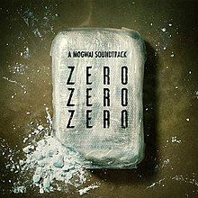 A brick of cocaine with the title separated into three lines. Above is printed "A Mogwai Soundtrack".