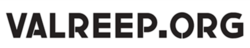 Logo of project, black letters on white saying "Valreep.org"