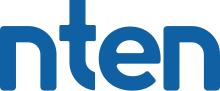 the lower case letters nten in white on a blue background