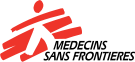 The logo of Médecins Sans Frontières, red stripes approximately appearing like a person.