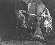 Henry Fuseli's 1766 depiction of Garrick and Mrs. Pritchard, with the daggers.[89]