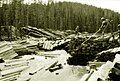 Dubois Wyoming Tie & Timber Company tie hacks at river in 1924