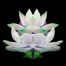 A computer generated drawing of a lotus that is vertically symmetrical.