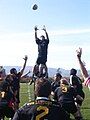 Dave Lockridge secures the line-out vs SLO RFC of San Luis Obispo, CA