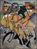 Jean Metzinger, Au Vélodrome, 1912, oil, sand and collage on canvas, Peggy Guggenheim Collection