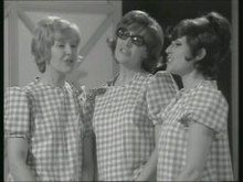 The Ladybirds performing on The Benny Hill Show in 1970. Left to right: Marian Davies, Maggie Stredder and Gloria George