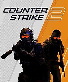 Cover artwork depicting two partial silhouettes, meant to resemble the game's main teams: the Counter-Terrorists and the Terrorists. Text reads "Counter-Strike 2".