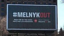 Sign stating "MelnykOut"